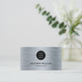 Grijze metalen visitekaartje (Staand voorkant)