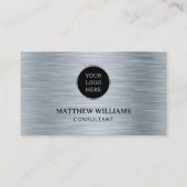 Grijze metalen visitekaartje (Voorkant)
