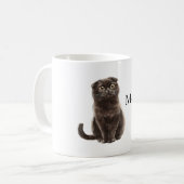 Grijze Miauw Kat Koffiemok (Voorkant links)