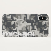 Grijze militaire bakstenen Case-Mate iPhone case (Achterkant (horizontaal))