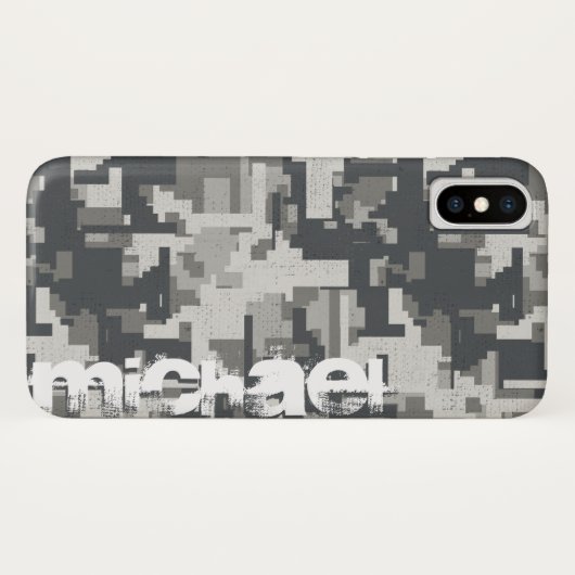 Grijze militaire bakstenen Case-Mate iPhone case (Achterkant (horizontaal))