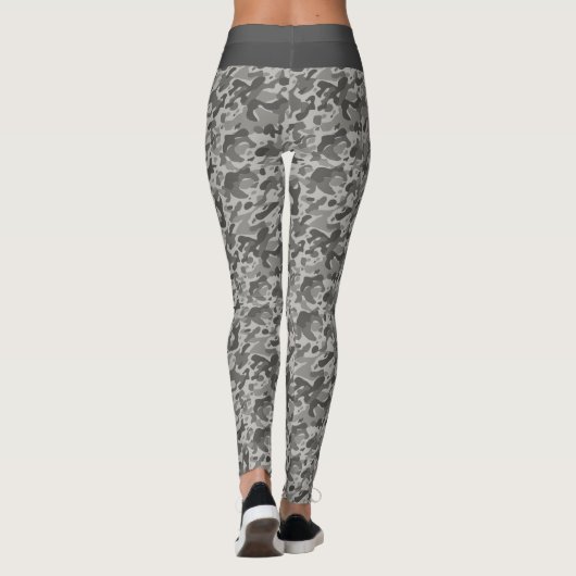 Grijze militaire camouflage witte en grijze strepe leggings (Achterkant)