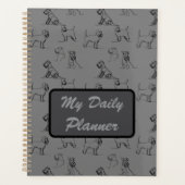 Grijze Miniatuur Schnauzer Line Art 1 Planner (Voorkant)