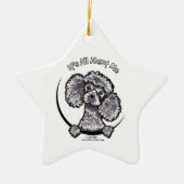 Grijze miniatuur Speelgoed Poodle IAAM Keramisch Ornament (Voorkant)