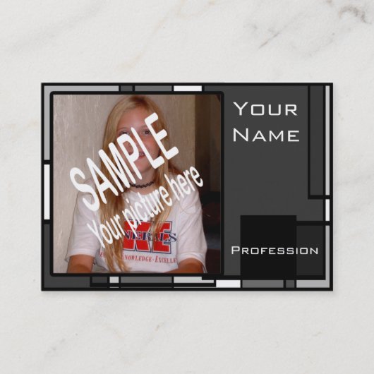 Grijze minikaart visitekaartje (Voorkant)