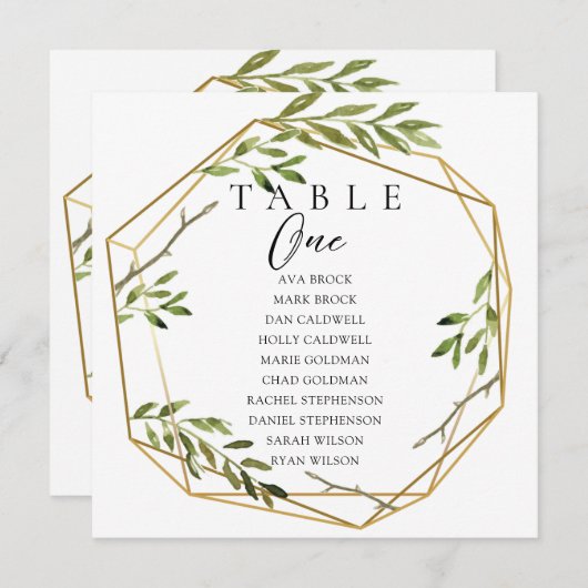 Grijze minimale tabel Aantal zitplaatsen Kaart (Voorkant / Achterkant)