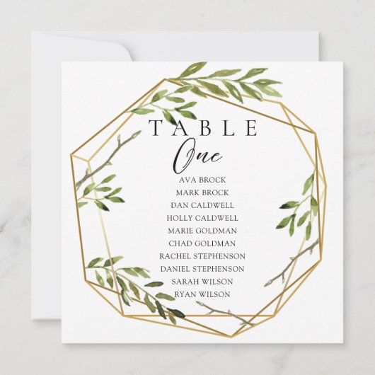 Grijze minimale tabel Aantal zitplaatsen Kaart (Achterkant)