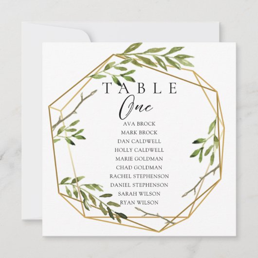 Grijze minimale tabel Aantal zitplaatsen Kaart (Voorkant)