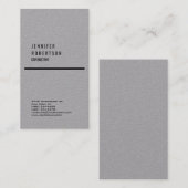 Grijze minimalistische creatieve eenvoudige platte visitekaartje (Voorkant / Achterkant)