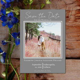 Grijze Minimalistische Foto Save The Date
