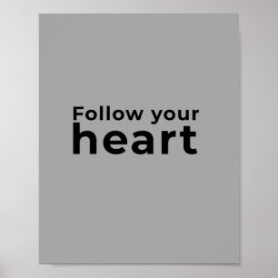 Grijze minimalistische inspirerende quote poster