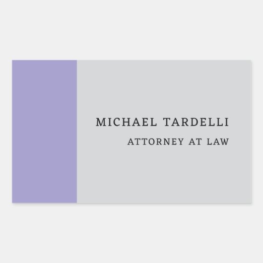 Grijze minimalistische klassieke professional rechthoekige sticker (Voorkant)