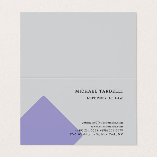 Grijze minimalistische klassieke professional visitekaartje (Buitenkant ongevouwen)