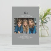 Grijze minimalistische moderne foto kerst Kaart (Staand voorkant)