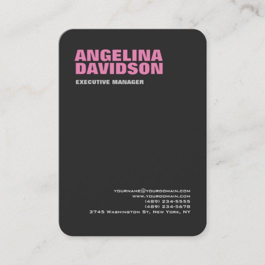 Grijze minimalistische moderne, stijlvolle dwergve visitekaartje (Voorkant)