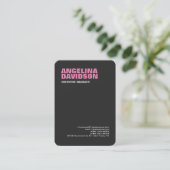 Grijze minimalistische moderne, stijlvolle dwergve visitekaartje (Staand voorkant)