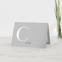 Grijze minimalistische monogram Aangepaste naam