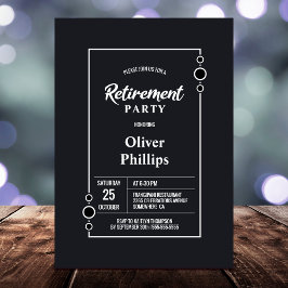 Grijze minimalistische pensioneringspartij kaart