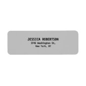 Grijze minimalistische vlakte van Elegant Modern T Etiket (Voorkant)