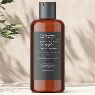 Grijze minimalistische waterdichte cosmetica flesl voedselcontainer etiket