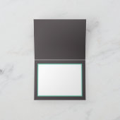 Grijze Mint Chique Boeket Wit Roze Rozen Verjaarda Kaart (Binnen)