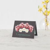 Grijze Mint Orchidee & Rozen Boeket Gefeliciteerd Kaart (Gele Bloem)