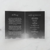 Grijze Mist Rouwkaart Vouwprogramma Kaart (Binnen)