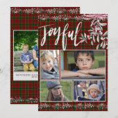 Grijze Mistletoe Rood Groen Kerstspel Vrolijk Feestdagenkaart (Voorkant / Achterkant)