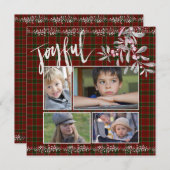 Grijze Mistletoe Rood Groen Kerstspel Vrolijk Feestdagenkaart (Voorkant / Achterkant)