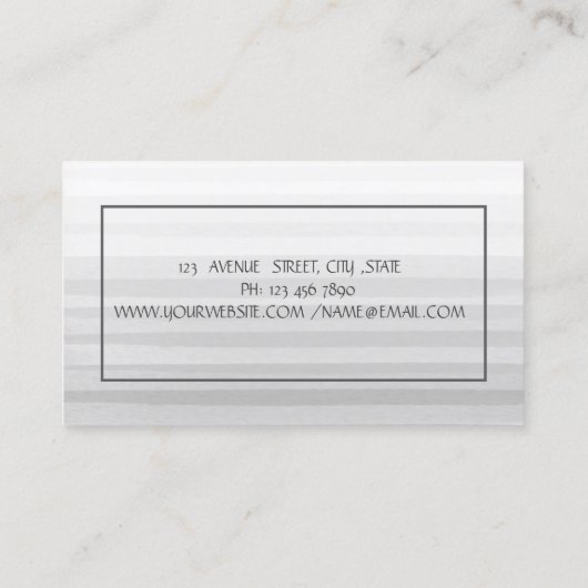 Grijze Mixer Bloemen Stripe Ombre Bakkerij Visitekaartje (Achterkant)