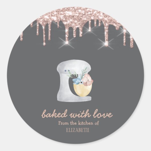 Grijze Mixer Ronde Sticker (Voorkant)