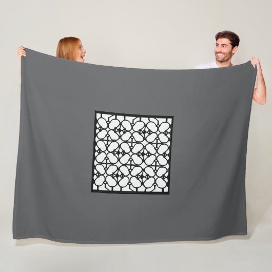 Grijze Mode groot Fleece Deken (In situ)