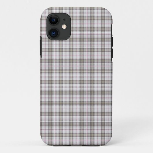 Grijze mode tartan Case-Mate iPhone case (Achterkant)