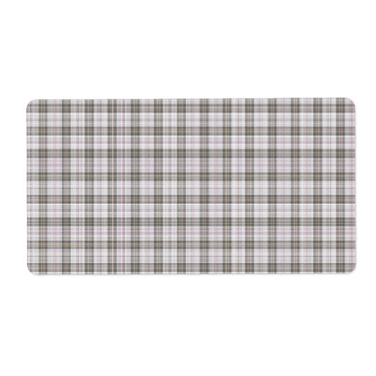 Grijze mode tartan etiket (Voorkant)