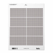 Grijze mode tartan etiket (Full Sheet)