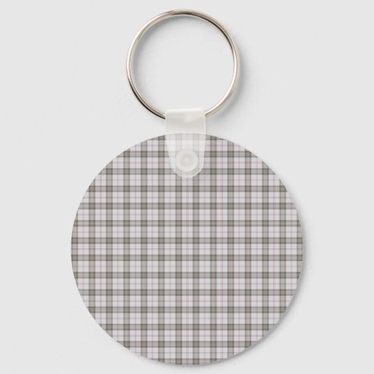 Grijze mode tartan sleutelhanger (Voorkant)