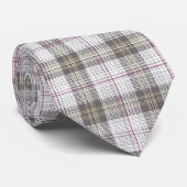 Grijze mode tartan stropdas (Opgerold)