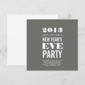 Grijze moderne 2013 Nieuwjaarsfeest nodigt Kaart (Voorkant / Achterkant)