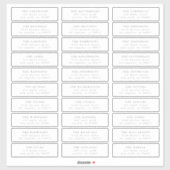 Grijze, moderne adresetiketten voor individuele br sticker (Vel)