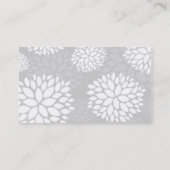 Grijze moderne bloemen visitekaartje (Achterkant)