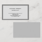 Grijze, moderne, eenvoudige aantrekkelijke minimal visitekaartje (Voorkant / Achterkant)