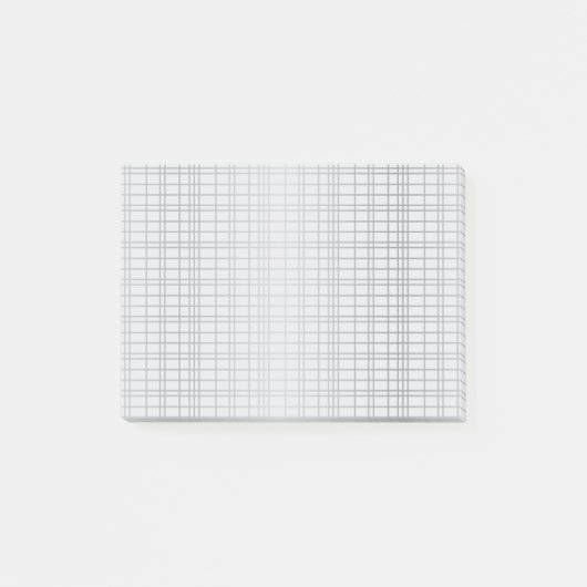 Grijze, moderne, eenvoudige, koele trendrasterlijn post-it® notes (Voorkant)