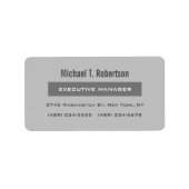 Grijze moderne eenvoudige minimalistisch etiket (Voorkant)