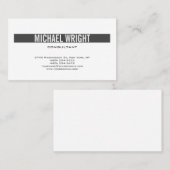 Grijze, moderne eenvoudige minimalistische visitekaartje (Voorkant / Achterkant)