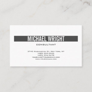 Grijze, moderne eenvoudige minimalistische visitekaartje