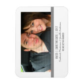 Grijze moderne foto Save the Date-magneet Magneet (Verticaal)