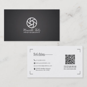 Grijze moderne minimale logo fotograaf  visitekaartje