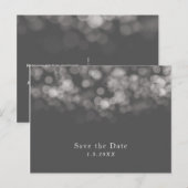 Grijze moderne minimalistische lichten chic feest  aankondigingskaart (Voorkant / Achterkant)