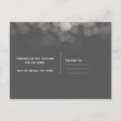 Grijze moderne minimalistische lichten chic feest  aankondigingskaart (Achterkant)