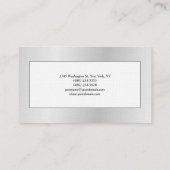 Grijze, moderne minimalistische platte munt visitekaartje (Achterkant)